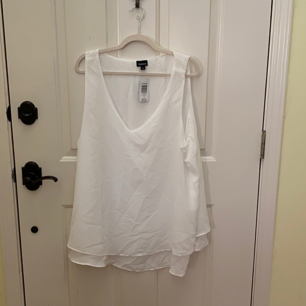 Ivory Double Layer Dressy Tank Top Torrid